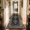 image:imageHOMORE Black Area Rug 5x7 Living Room Rug Washable Rugs for Bedroom  Non Slip Low Pile Vintage Floral Throw Rugs for Dining Room FarmhouseBlack