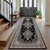 image:imageHOMORE Black Area Rug 5x7 Living Room Rug Washable Rugs for Bedroom  Non Slip Low Pile Vintage Floral Throw Rugs for Dining Room FarmhouseBlack