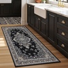 image:imageHOMORE Black Area Rug 5x7 Living Room Rug Washable Rugs for Bedroom  Non Slip Low Pile Vintage Floral Throw Rugs for Dining Room FarmhouseBlack
