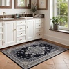 image:imageHOMORE Black Area Rug 5x7 Living Room Rug Washable Rugs for Bedroom  Non Slip Low Pile Vintage Floral Throw Rugs for Dining Room FarmhouseBlack