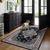 image:imageHOMORE Black Area Rug 5x7 Living Room Rug Washable Rugs for Bedroom  Non Slip Low Pile Vintage Floral Throw Rugs for Dining Room FarmhouseBlack
