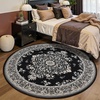 image:imageHOMORE Black Area Rug 5x7 Living Room Rug Washable Rugs for Bedroom  Non Slip Low Pile Vintage Floral Throw Rugs for Dining Room FarmhouseBlack