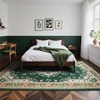 image:imageHOMORE Black Area Rug 5x7 Living Room Rug Washable Rugs for Bedroom  Non Slip Low Pile Vintage Floral Throw Rugs for Dining Room FarmhouseDeep Green