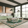 image:imageHOMORE Black Area Rug 5x7 Living Room Rug Washable Rugs for Bedroom  Non Slip Low Pile Vintage Floral Throw Rugs for Dining Room FarmhouseDeep Green