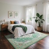 image:imageHOMORE Black Area Rug 5x7 Living Room Rug Washable Rugs for Bedroom  Non Slip Low Pile Vintage Floral Throw Rugs for Dining Room FarmhouseGreen