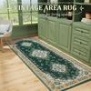 image:imageHOMORE Black Area Rug 5x7 Living Room Rug Washable Rugs for Bedroom  Non Slip Low Pile Vintage Floral Throw Rugs for Dining Room FarmhouseGreen