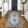 image:imageHOMORE Black Area Rug 5x7 Living Room Rug Washable Rugs for Bedroom  Non Slip Low Pile Vintage Floral Throw Rugs for Dining Room FarmhouseGrey