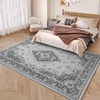 image:imageHOMORE Black Area Rug 5x7 Living Room Rug Washable Rugs for Bedroom  Non Slip Low Pile Vintage Floral Throw Rugs for Dining Room FarmhouseGrey