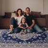 image:imageHOMORE Black Area Rug 5x7 Living Room Rug Washable Rugs for Bedroom  Non Slip Low Pile Vintage Floral Throw Rugs for Dining Room FarmhouseNavy Blue