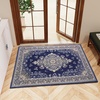 image:imageHOMORE Black Area Rug 5x7 Living Room Rug Washable Rugs for Bedroom  Non Slip Low Pile Vintage Floral Throw Rugs for Dining Room FarmhouseNavy Blue
