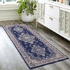 image:imageHOMORE Black Area Rug 5x7 Living Room Rug Washable Rugs for Bedroom  Non Slip Low Pile Vintage Floral Throw Rugs for Dining Room FarmhouseNavy Blue