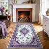 image:imageHOMORE Black Area Rug 5x7 Living Room Rug Washable Rugs for Bedroom  Non Slip Low Pile Vintage Floral Throw Rugs for Dining Room FarmhousePurple