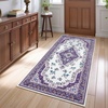 image:imageHOMORE Black Area Rug 5x7 Living Room Rug Washable Rugs for Bedroom  Non Slip Low Pile Vintage Floral Throw Rugs for Dining Room FarmhousePurple