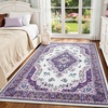 image:imageHOMORE Black Area Rug 5x7 Living Room Rug Washable Rugs for Bedroom  Non Slip Low Pile Vintage Floral Throw Rugs for Dining Room FarmhousePurple