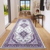 image:imageHOMORE Black Area Rug 5x7 Living Room Rug Washable Rugs for Bedroom  Non Slip Low Pile Vintage Floral Throw Rugs for Dining Room FarmhousePurple