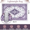 image:imageHOMORE Black Area Rug 5x7 Living Room Rug Washable Rugs for Bedroom  Non Slip Low Pile Vintage Floral Throw Rugs for Dining Room FarmhousePurple