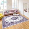 image:imageHOMORE Black Area Rug 5x7 Living Room Rug Washable Rugs for Bedroom  Non Slip Low Pile Vintage Floral Throw Rugs for Dining Room FarmhousePurple