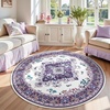 image:imageHOMORE Black Area Rug 5x7 Living Room Rug Washable Rugs for Bedroom  Non Slip Low Pile Vintage Floral Throw Rugs for Dining Room FarmhousePurple