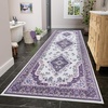 image:imageHOMORE Black Area Rug 5x7 Living Room Rug Washable Rugs for Bedroom  Non Slip Low Pile Vintage Floral Throw Rugs for Dining Room FarmhousePurple