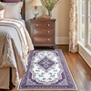 image:imageHOMORE Black Area Rug 5x7 Living Room Rug Washable Rugs for Bedroom  Non Slip Low Pile Vintage Floral Throw Rugs for Dining Room FarmhousePurple