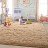 image:imageHOMORE Black Rug for Bedroom 4x6 Area Rugs for Kids Room Non Slip Dorm Rug  Shaggy Fluffy Furry Carpet for Living RoomSuper Soft Gothic Rug for Home DecorLight Tan