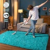 image:imageHOMORE Black Rug for Bedroom 4x6 Area Rugs for Kids Room Non Slip Dorm Rug  Shaggy Fluffy Furry Carpet for Living RoomSuper Soft Gothic Rug for Home DecorTurquoise Blue