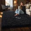 image:imageHOMORE Black Rug for Bedroom 4x6 Area Rugs for Kids Room Non Slip Dorm Rug  Shaggy Fluffy Furry Carpet for Living RoomSuper Soft Gothic Rug for Home DecorBlack