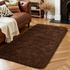 image:imageHOMORE Black Rug for Bedroom 4x6 Area Rugs for Kids Room Non Slip Dorm Rug  Shaggy Fluffy Furry Carpet for Living RoomSuper Soft Gothic Rug for Home DecorBrown