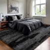 image:imageHOMORE Black Rug for Bedroom 4x6 Area Rugs for Kids Room Non Slip Dorm Rug  Shaggy Fluffy Furry Carpet for Living RoomSuper Soft Gothic Rug for Home DecorBlack and Grey