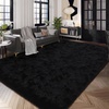 image:imageHOMORE Black Rug for Bedroom 4x6 Area Rugs for Kids Room Non Slip Dorm Rug  Shaggy Fluffy Furry Carpet for Living RoomSuper Soft Gothic Rug for Home DecorBlack