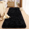 image:imageHOMORE Black Rug for Bedroom 4x6 Area Rugs for Kids Room Non Slip Dorm Rug  Shaggy Fluffy Furry Carpet for Living RoomSuper Soft Gothic Rug for Home DecorBlack