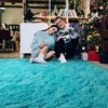 image:imageHOMORE Black Rug for Bedroom 4x6 Area Rugs for Kids Room Non Slip Dorm Rug  Shaggy Fluffy Furry Carpet for Living RoomSuper Soft Gothic Rug for Home DecorTurquoise Blue