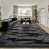 image:imageHOMORE Black Rug for Bedroom 4x6 Area Rugs for Kids Room Non Slip Dorm Rug  Shaggy Fluffy Furry Carpet for Living RoomSuper Soft Gothic Rug for Home DecorBlack and Grey
