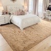 image:imageHOMORE Black Rug for Bedroom 4x6 Area Rugs for Kids Room Non Slip Dorm Rug  Shaggy Fluffy Furry Carpet for Living RoomSuper Soft Gothic Rug for Home DecorLight Tan