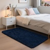 image:imageHOMORE Black Rug for Bedroom 4x6 Area Rugs for Kids Room Non Slip Dorm Rug  Shaggy Fluffy Furry Carpet for Living RoomSuper Soft Gothic Rug for Home DecorNavy