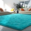 image:imageHOMORE Black Rugs for Living Room 5x8 Area Rugs for Bedroom Fluffy Furry Rug for Kids Room Large Shaggy Rug for Teen Boys Girls Room Big Fuzzy Carpet for Dorm Home Decor  Modern Luxury Fluffy Soft and Comfy Carpet for Boys Girls Nursery RoomTurquoise Blue