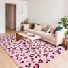 image:imageHOMORE Fluffy Leopard Rug4x6 Cheetah Rugs for Bedroom Living Room  Western Rugs Non Slip Backing Soft Leopard Print Rug for Kids Room DormBlack and KhakiPink