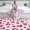image:imageHOMORE Fluffy Leopard Rug4x6 Cheetah Rugs for Bedroom Living Room  Western Rugs Non Slip Backing Soft Leopard Print Rug for Kids Room DormBlack and KhakiPink