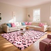 image:imageHOMORE Fluffy Leopard Rug4x6 Cheetah Rugs for Bedroom Living Room  Western Rugs Non Slip Backing Soft Leopard Print Rug for Kids Room DormBlack and KhakiPink