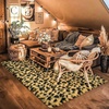 image:imageHOMORE Fluffy Leopard Rug4x6 Cheetah Rugs for Bedroom Living Room  Western Rugs Non Slip Backing Soft Leopard Print Rug for Kids Room DormBlack and KhakiBlackKhaki