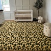 image:imageHOMORE Fluffy Leopard Rug4x6 Cheetah Rugs for Bedroom Living Room  Western Rugs Non Slip Backing Soft Leopard Print Rug for Kids Room DormBlack and KhakiBlackKhaki