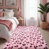 image:imageHOMORE Fluffy Leopard Rug4x6 Cheetah Rugs for Bedroom Living Room  Western Rugs Non Slip Backing Soft Leopard Print Rug for Kids Room DormBlack and KhakiPink