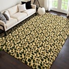 image:imageHOMORE Fluffy Leopard Rug4x6 Cheetah Rugs for Bedroom Living Room  Western Rugs Non Slip Backing Soft Leopard Print Rug for Kids Room DormBlack and KhakiBlackKhaki