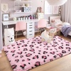 image:imageHOMORE Fluffy Leopard Rug4x6 Cheetah Rugs for Bedroom Living Room  Western Rugs Non Slip Backing Soft Leopard Print Rug for Kids Room DormBlack and KhakiPink
