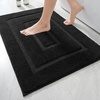 image:imageHOMORE Grey Bathroom Rug 24x36 Inch Soft Absorbent Microfiber Bathroom Runner Rug Washable Bath Runners Rugs for Bathrooms Non Slip Bath Rugs for Shower TubBlack