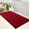 image:imageHOMORE Grey Bathroom Rug 24x36 Inch Soft Absorbent Microfiber Bathroom Runner Rug Washable Bath Runners Rugs for Bathrooms Non Slip Bath Rugs for Shower TubWine Red