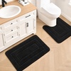 image:imageHOMORE Grey Bathroom Rug 24x36 Inch Soft Absorbent Microfiber Bathroom Runner Rug Washable Bath Runners Rugs for Bathrooms Non Slip Bath Rugs for Shower TubBlack