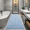 image:imageHOMORE Grey Bathroom Rug 24x36 Inch Soft Absorbent Microfiber Bathroom Runner Rug Washable Bath Runners Rugs for Bathrooms Non Slip Bath Rugs for Shower TubLight Blue