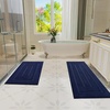 image:imageHOMORE Grey Bathroom Rug 24x36 Inch Soft Absorbent Microfiber Bathroom Runner Rug Washable Bath Runners Rugs for Bathrooms Non Slip Bath Rugs for Shower TubNavy Blue