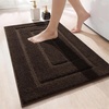 image:imageHOMORE Grey Bathroom Rug 24x36 Inch Soft Absorbent Microfiber Bathroom Runner Rug Washable Bath Runners Rugs for Bathrooms Non Slip Bath Rugs for Shower TubBrown